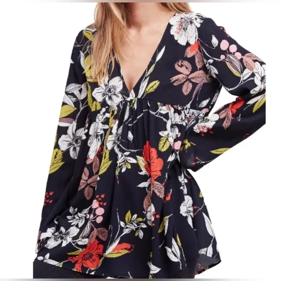 Free People Bella Print Floral Top - Picture 1 of 5